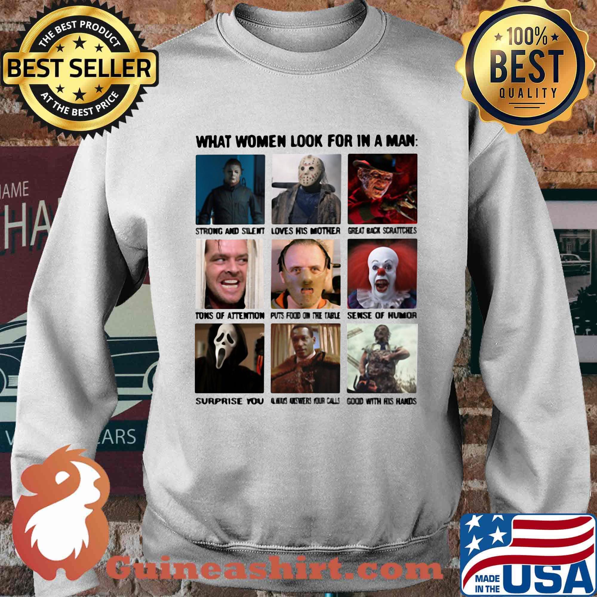 Halloween horror characters what women look for in a man s Sweater