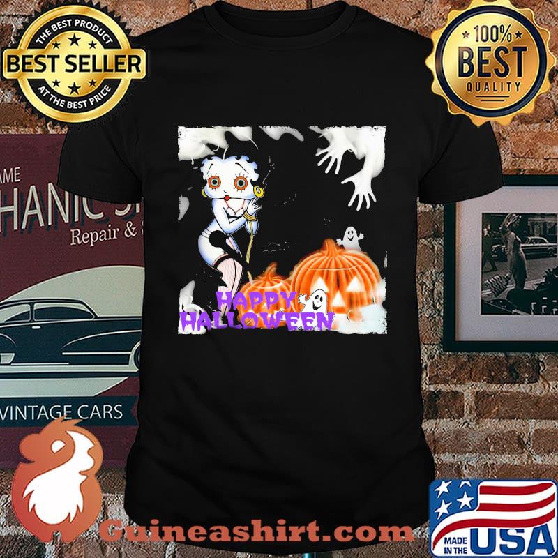 Happy halloween betty boop pumpkin boo shirt
