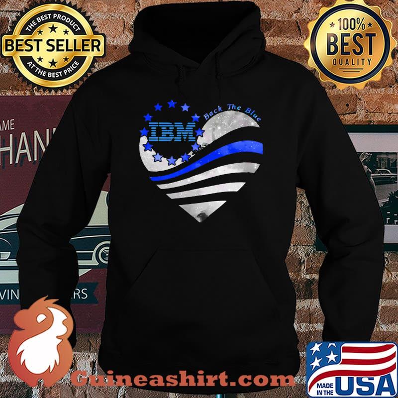 Heart ibm logo back the blue american flag happy independence day s Hoodie