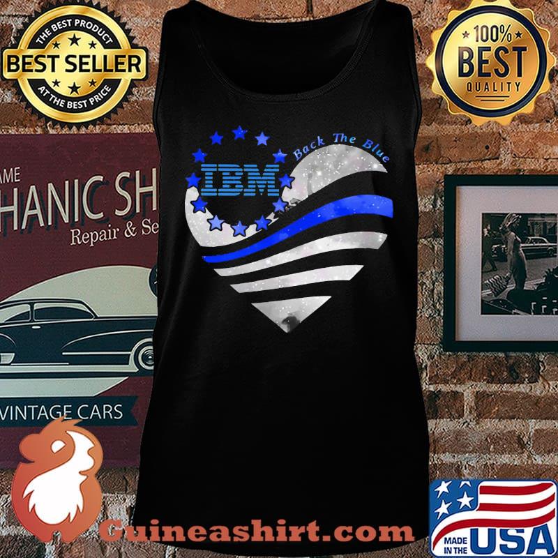 Heart ibm logo back the blue american flag happy independence day s Tank top