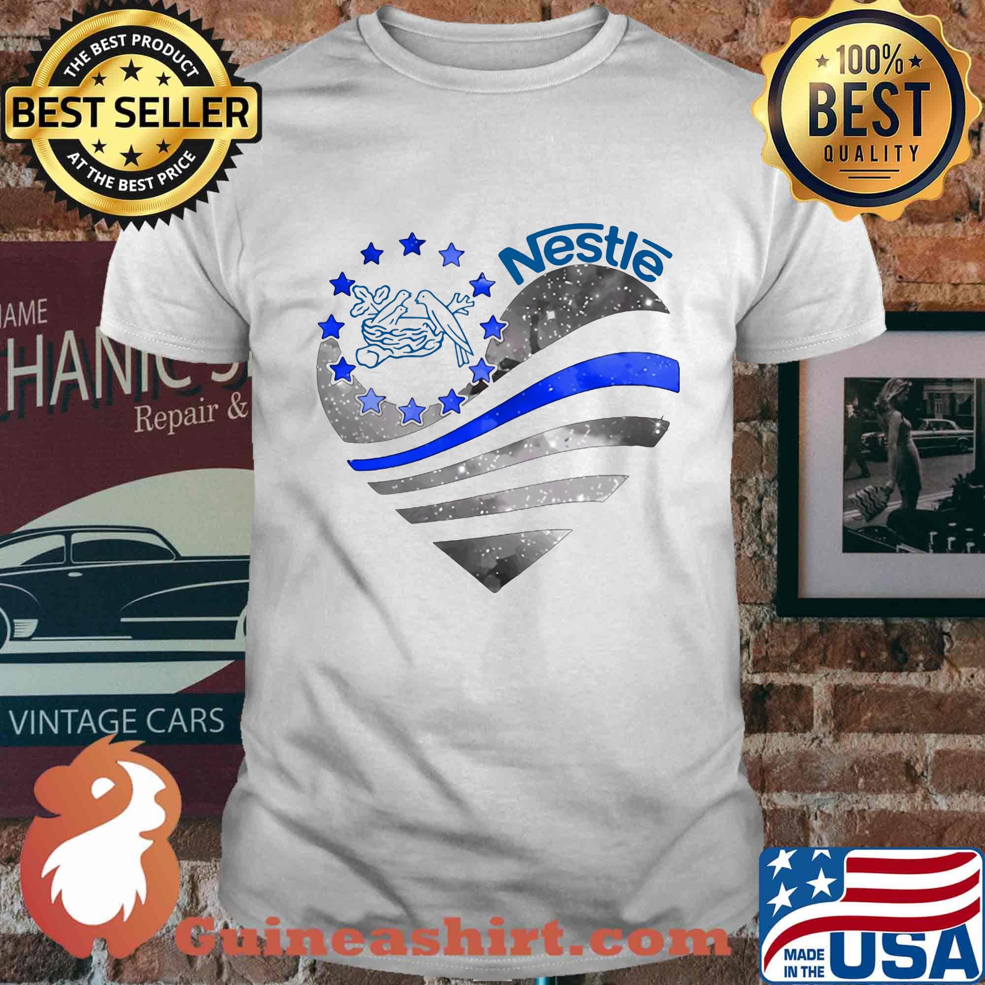 Heart nestle logo american flag happy independence day shirt
