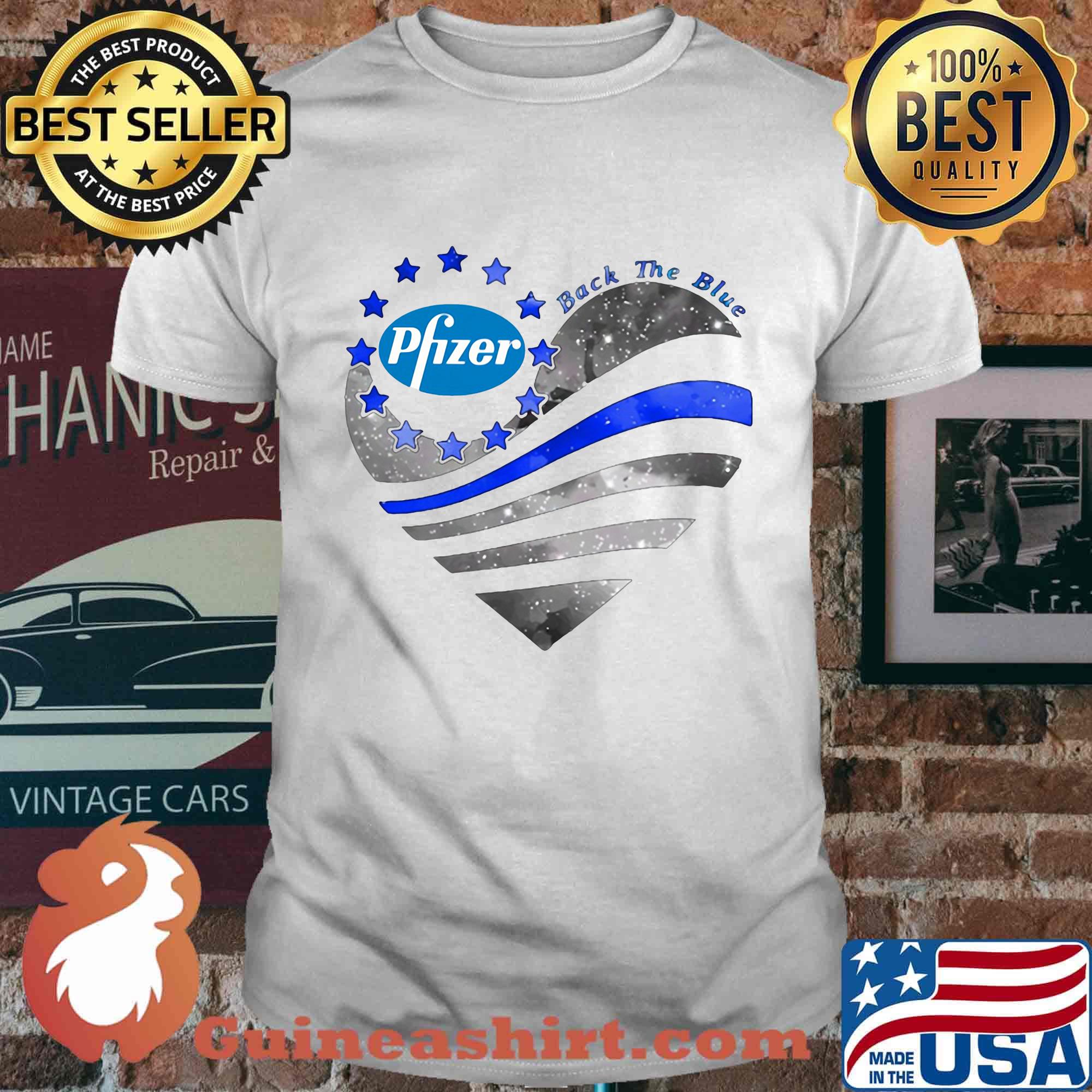Heart pfizer logo american flag happy independence day shirt