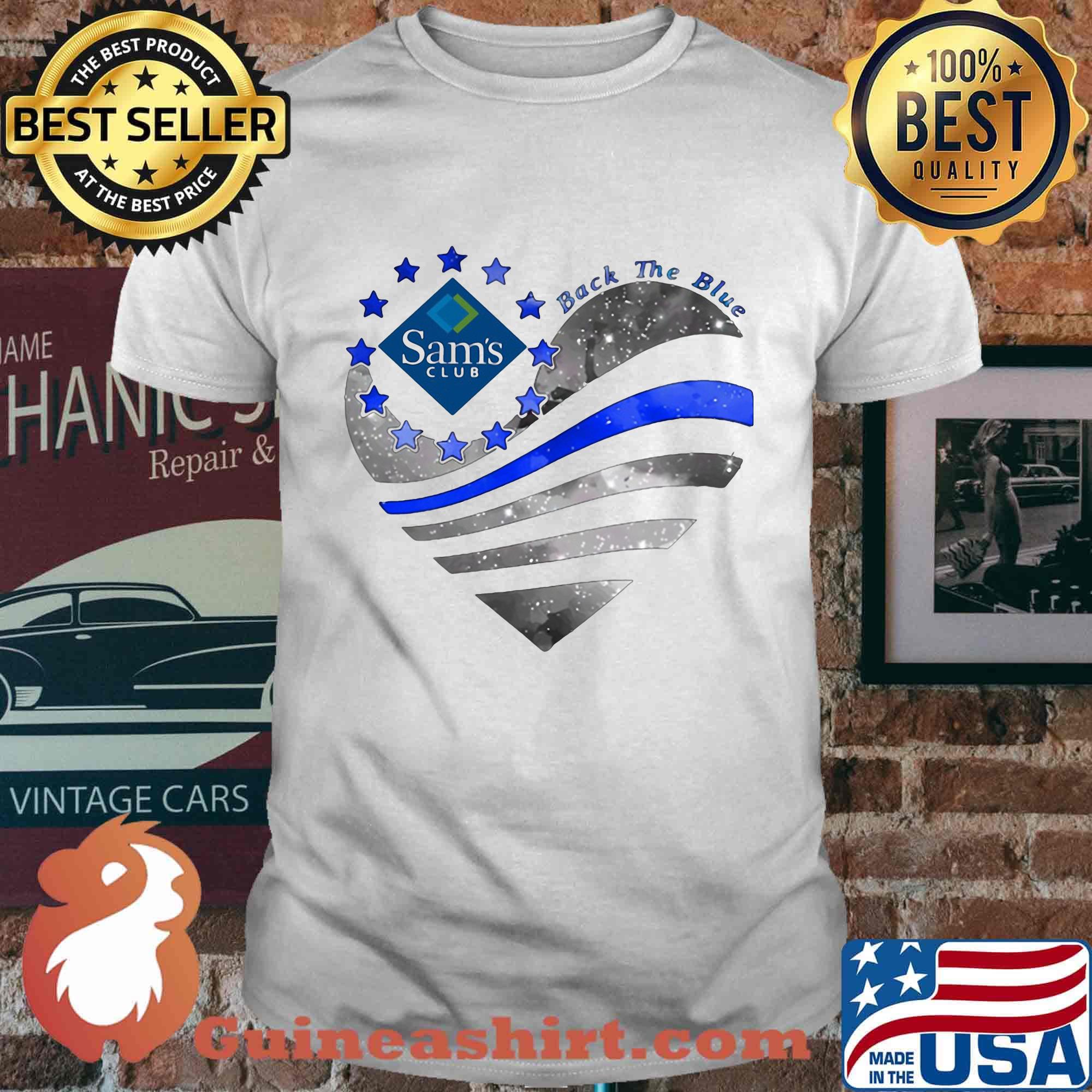 Heart sam's club logo american flag happy independence day shirt