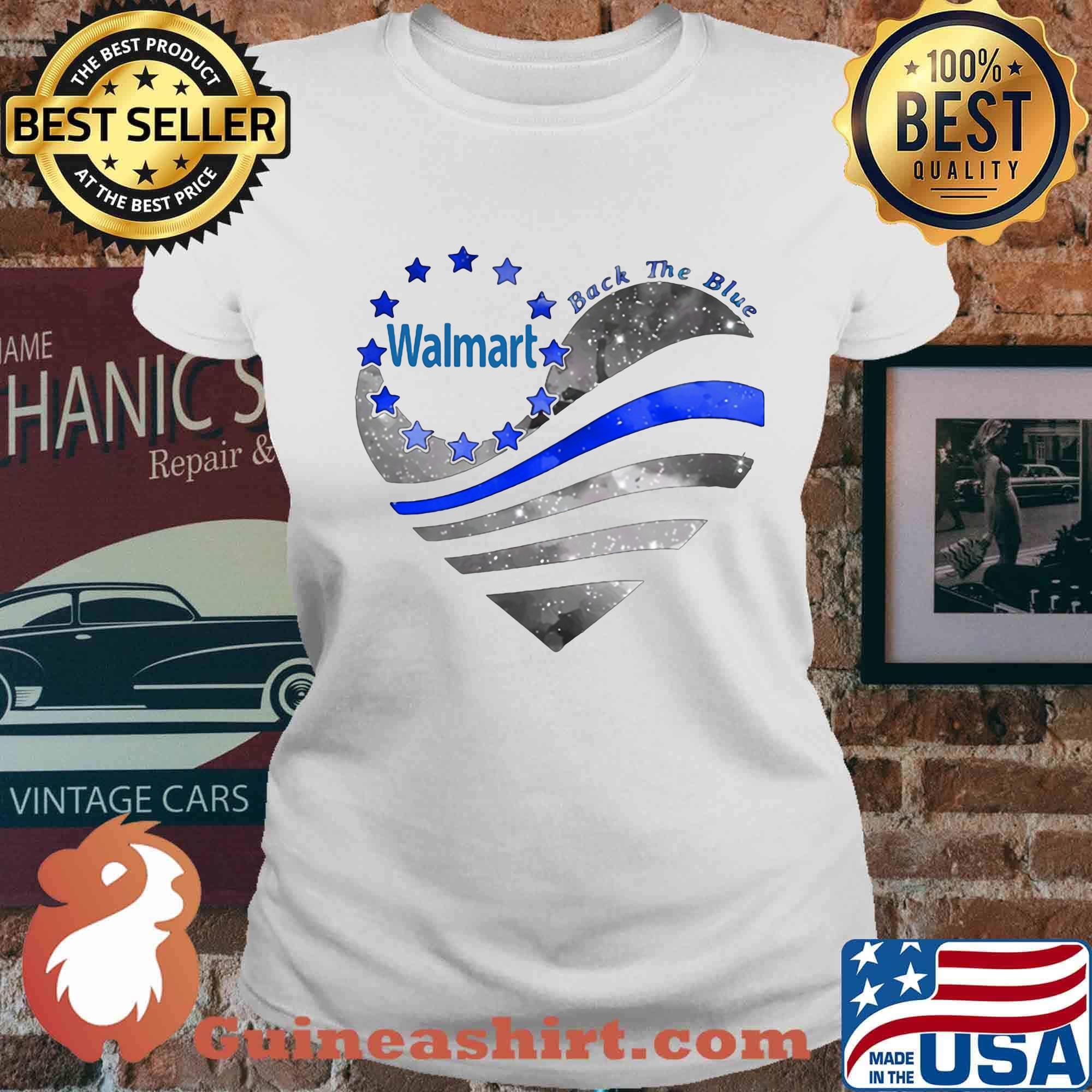 Heart walmart logo american flag happy independence day s Ladies tee
