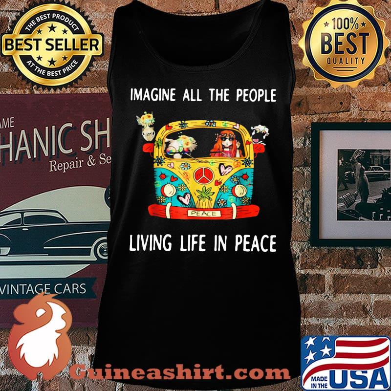Hippie imagine all the people living life in peace s Tank top