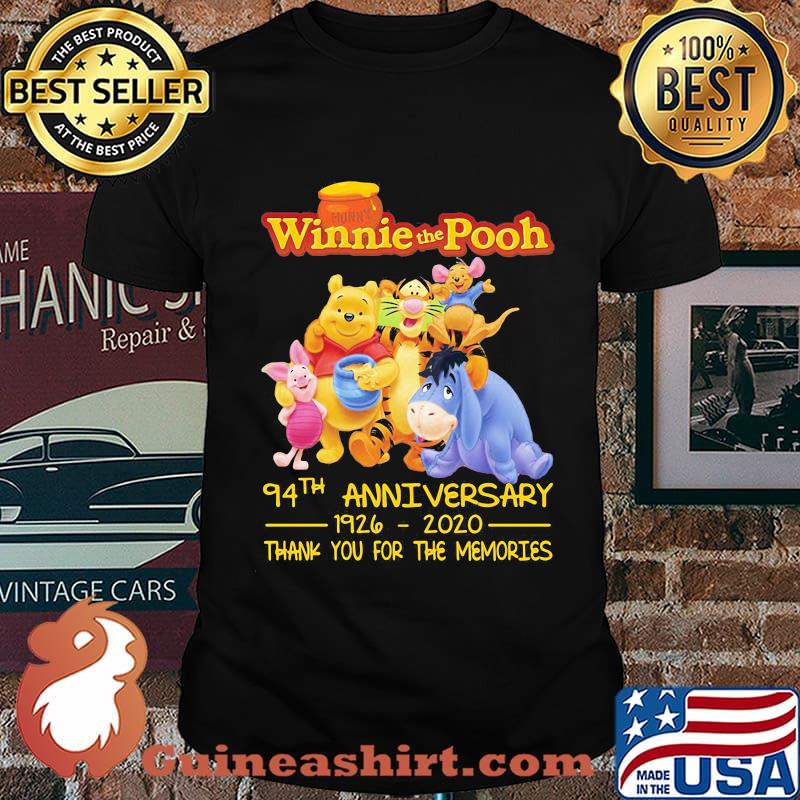 Hunny winnie the pooh 94th anniversary 1926 2020 thank you for the memories shirt