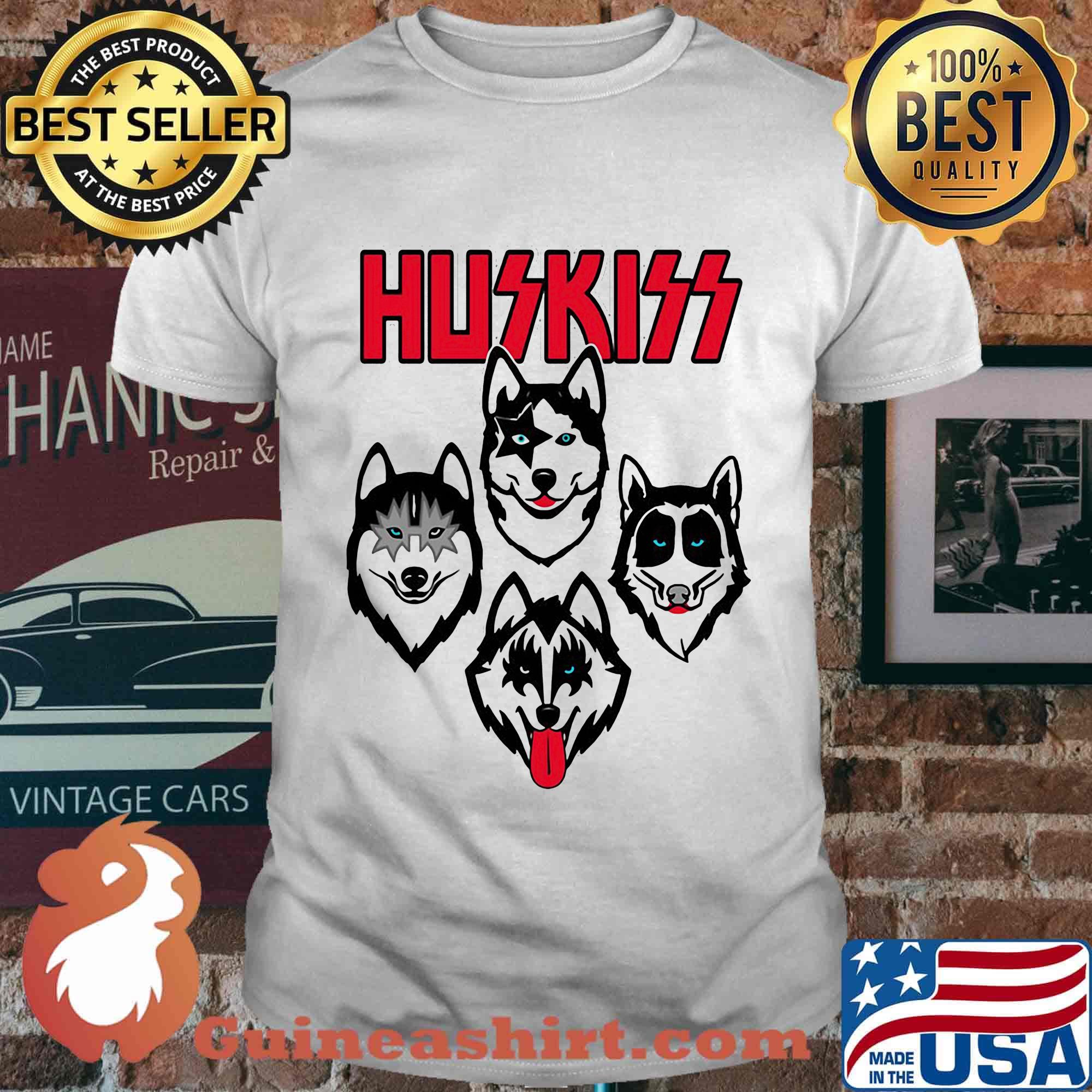 Husky siberian kiss rock band shirt