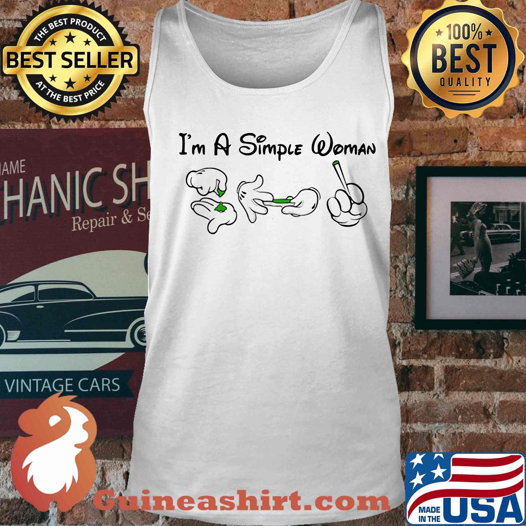 I am simple woman mickey mouse weed s Tank top