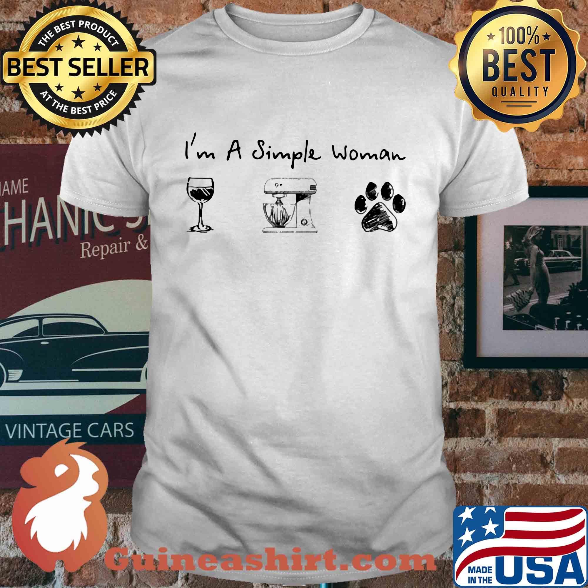 I'm a simple woman Coffee Baking Dogs shirt