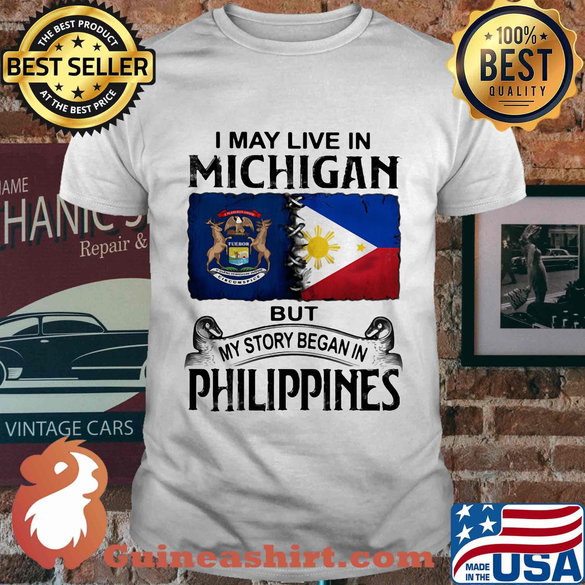 I may live in michigan but my story began in philippines shirt