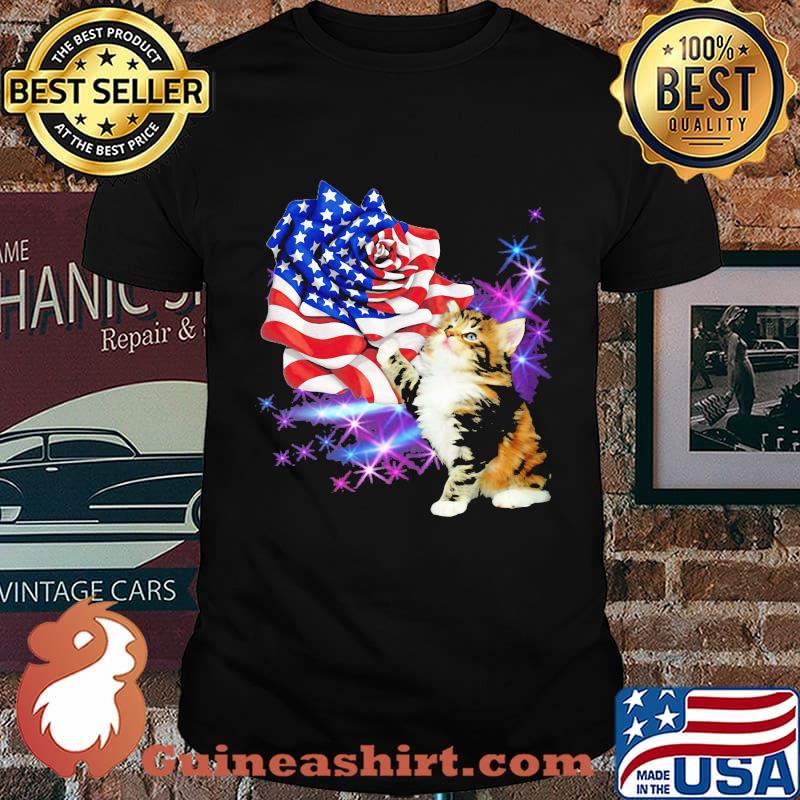 Independence day rose cat shirt
