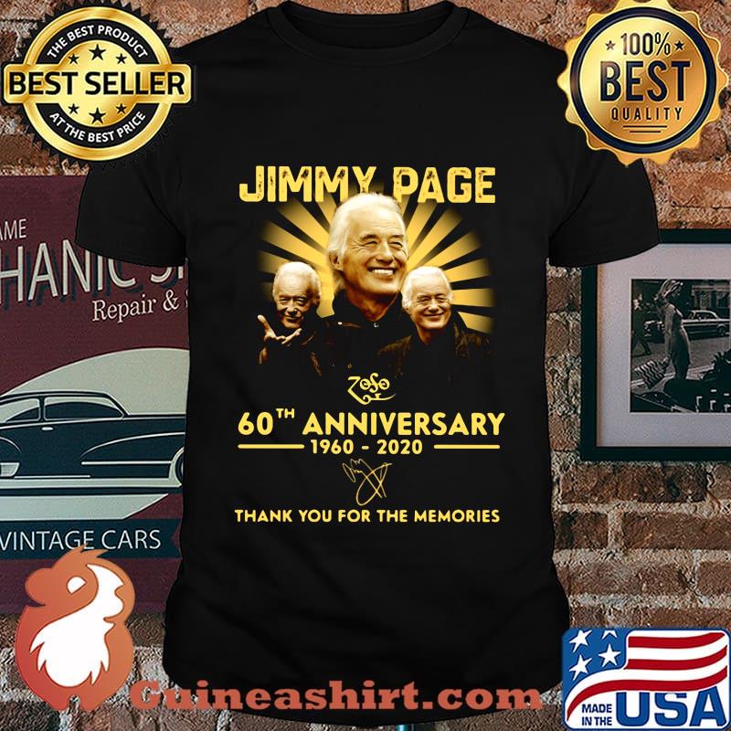 Jimmy page 60th anniversary 1960-2020 thank you for the memories signature shirt