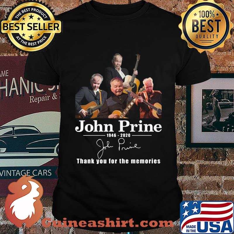 John prine 1946 2020 thank you for the memories signature guitar shirt