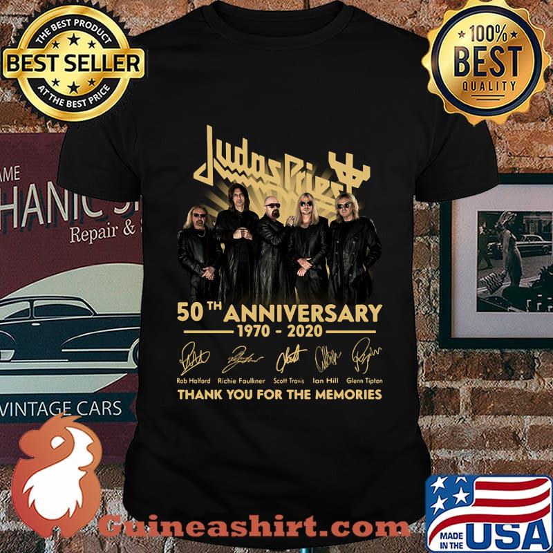 Judas priest 50th anniversary 1970 2020 thank you for the memories signatures shirt