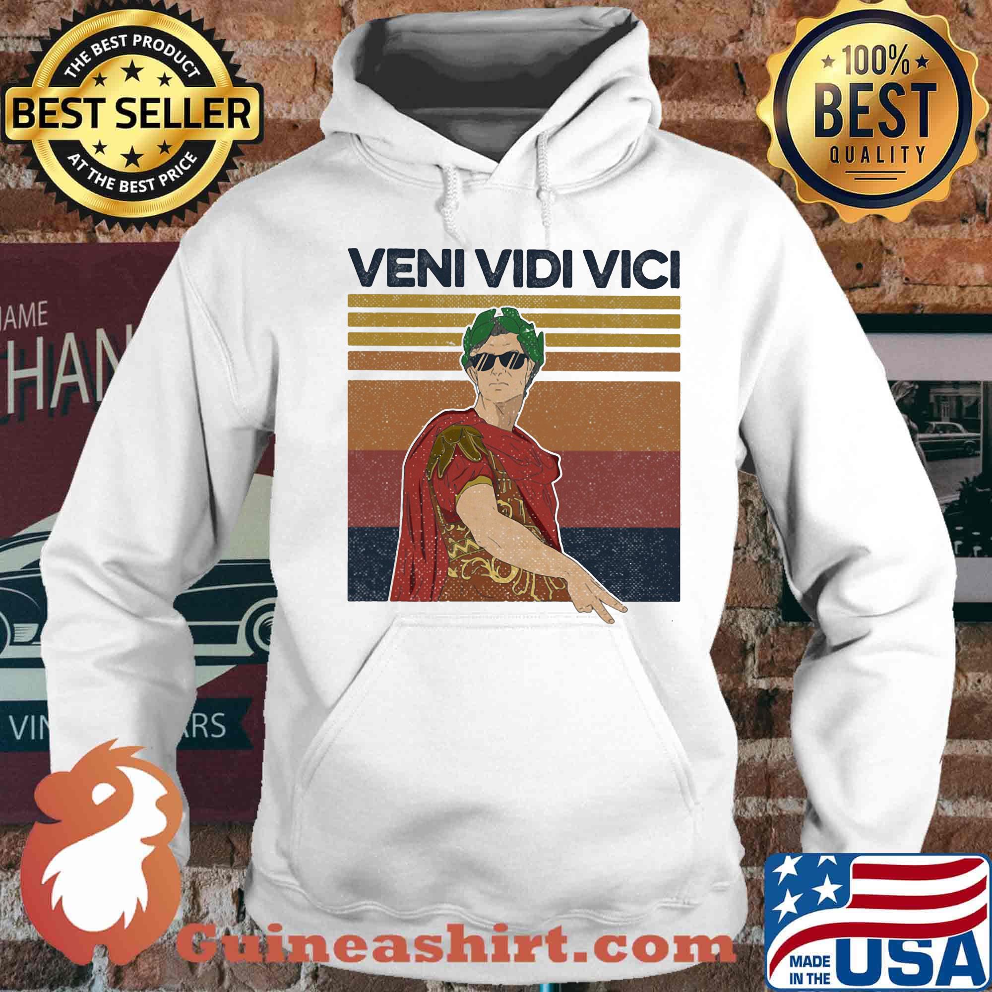 Julius Caesar Latin Quote Veni Vidi Vici Roman Vintage Retro Shirt Hoodie