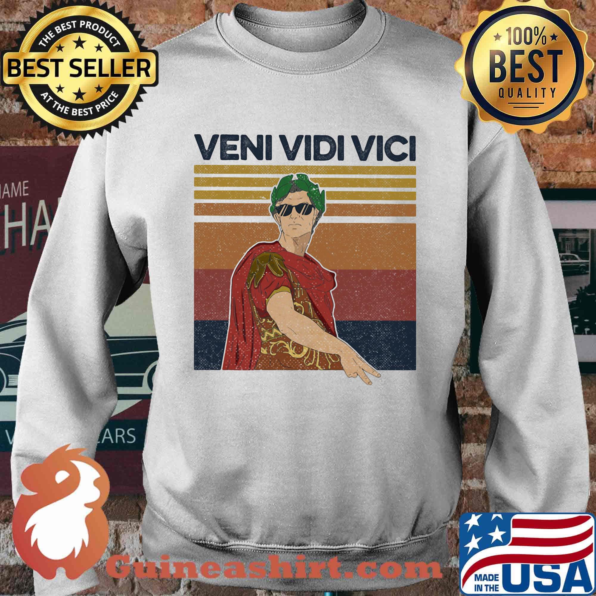 Julius Caesar Latin Quote Veni Vidi Vici Roman Vintage Retro Shirt Sweater