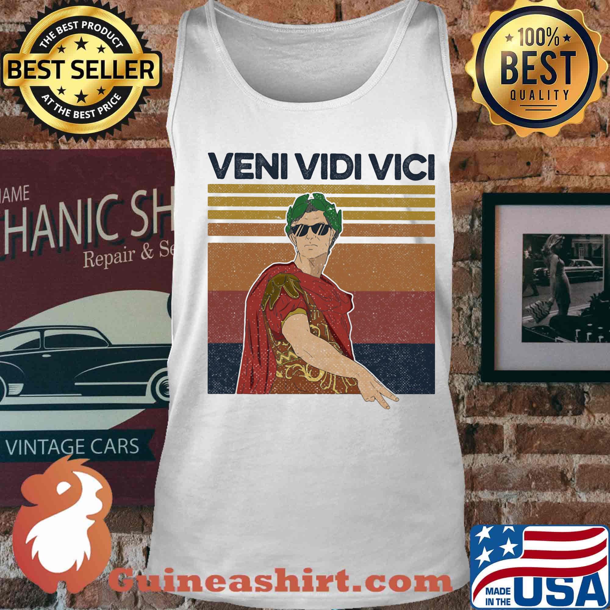Julius Caesar Latin Quote Veni Vidi Vici Roman Vintage Retro Shirt Tank top