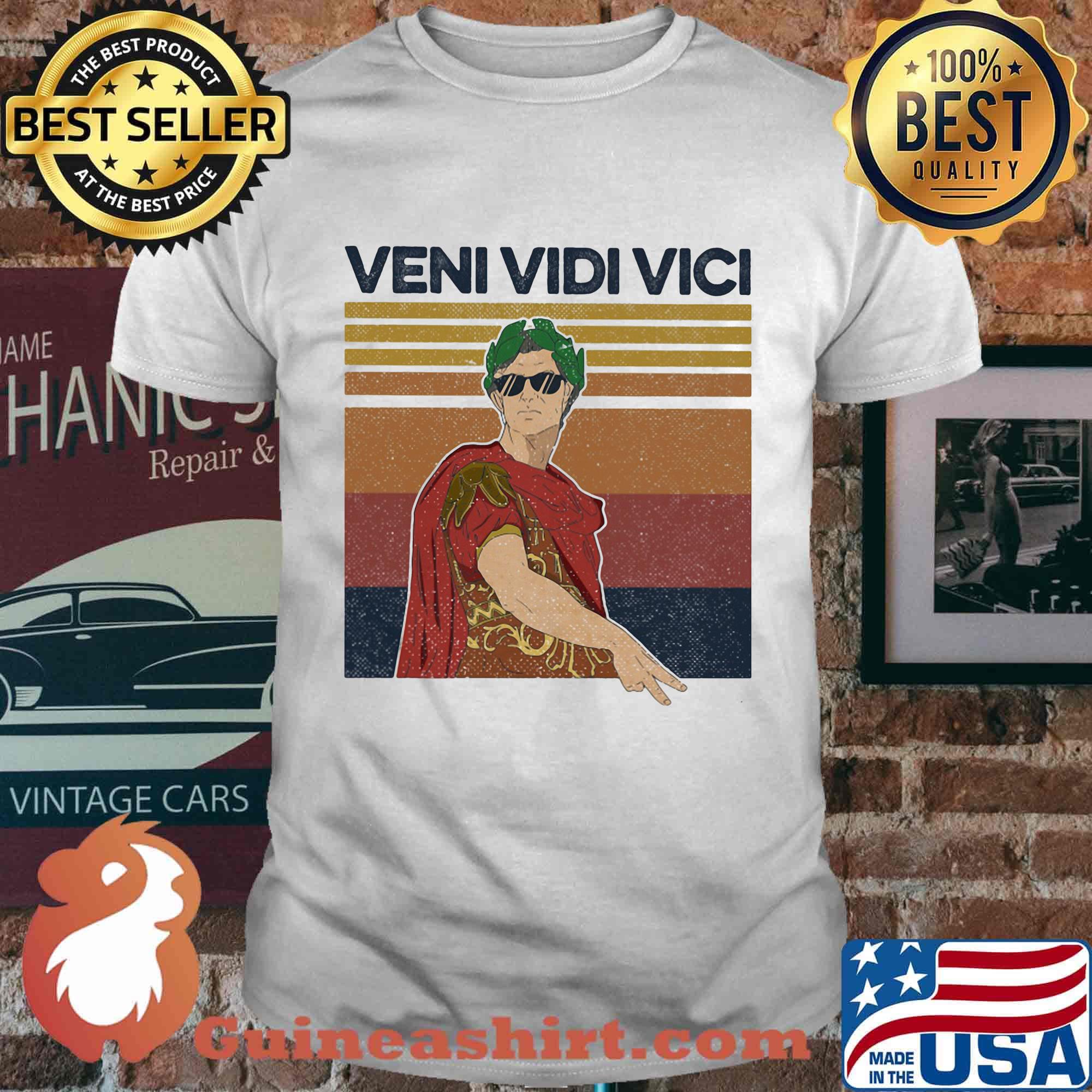 Julius Caesar Latin Quote Veni Vidi Vici Roman Vintage Retro Shirt