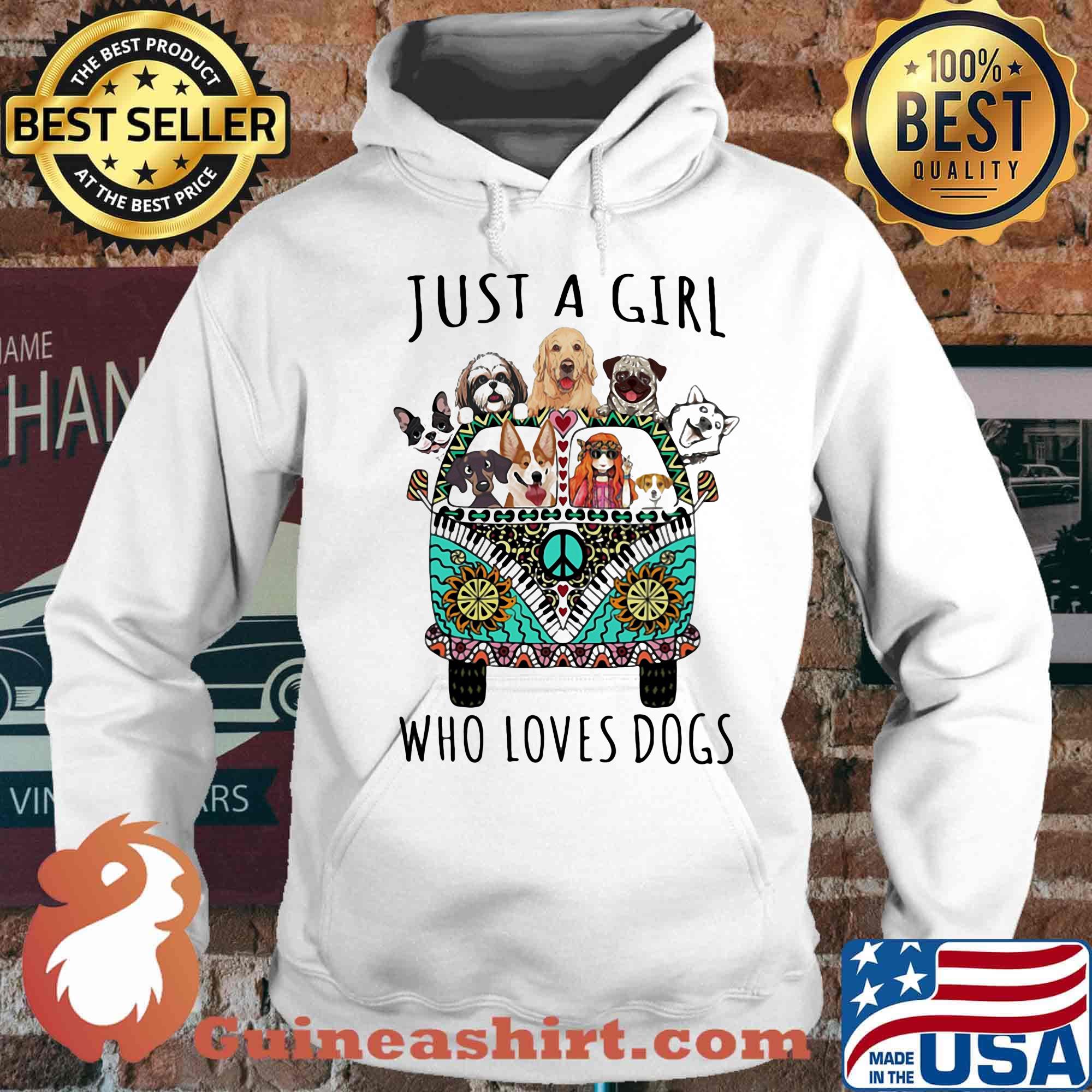 Just a girl who loves dogs peace bus s Hoodie