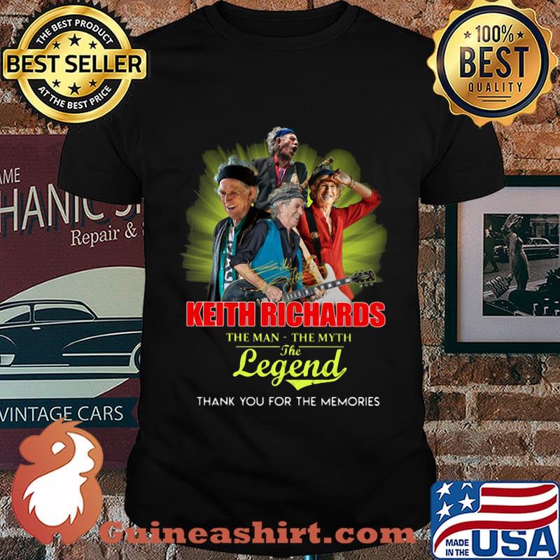 Keith richards the man the myth the legend thank you for the memories signature shirt
