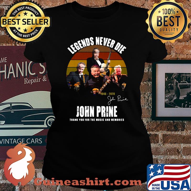 Legends never die john prine thank you for the music and memories signature vintage retro s Laides tee