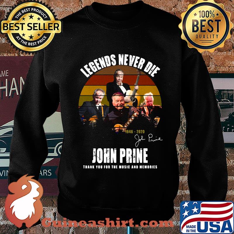 Legends never die john prine thank you for the music and memories signature vintage retro s Sweater