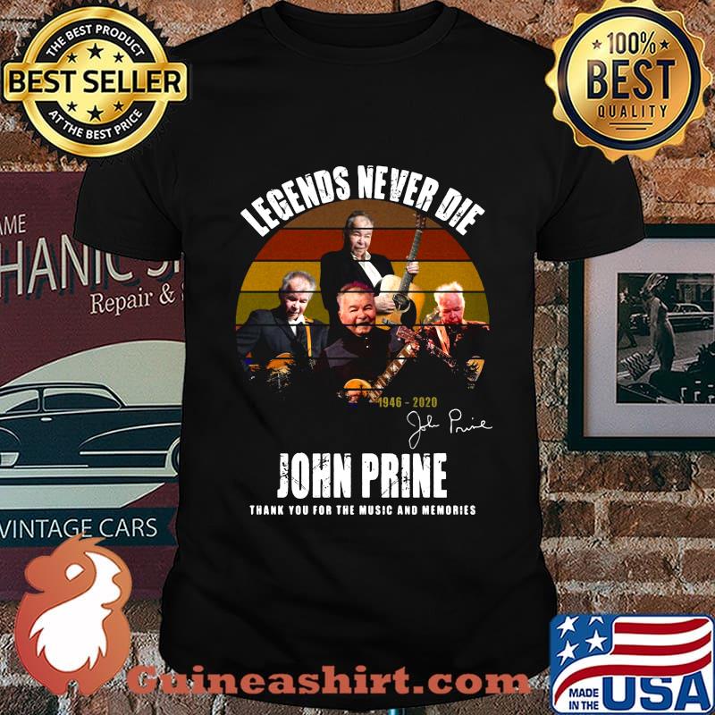 Legends never die john prine thank you for the music and memories signature vintage retro shirt