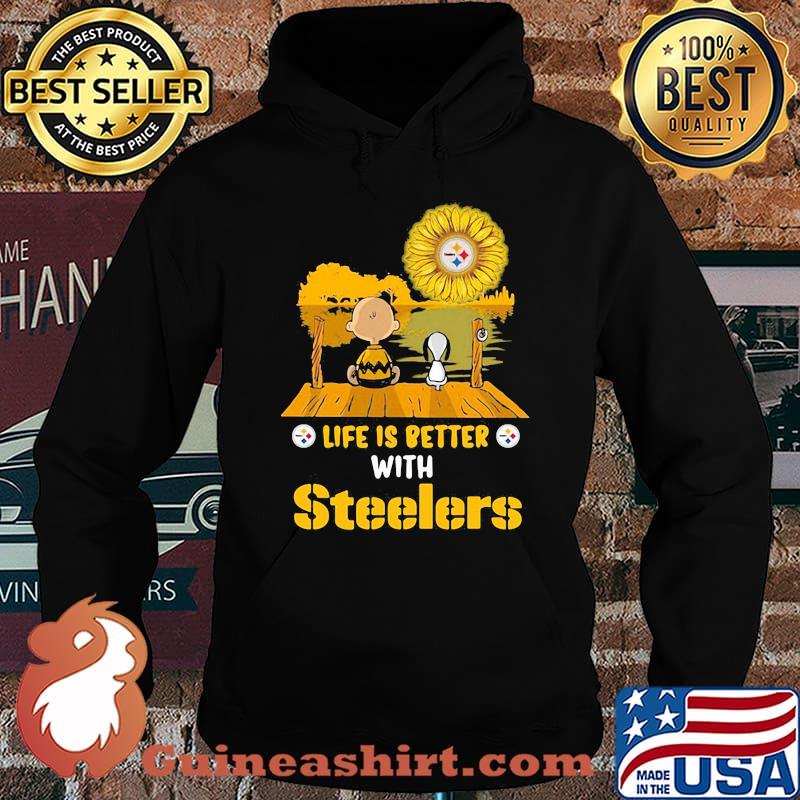 Life is better with Steelers snoopy and Chailer brown s Hoodie