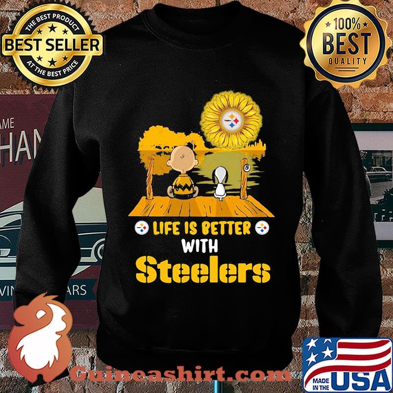 Life is better with Steelers snoopy and Chailer brown s Sweater