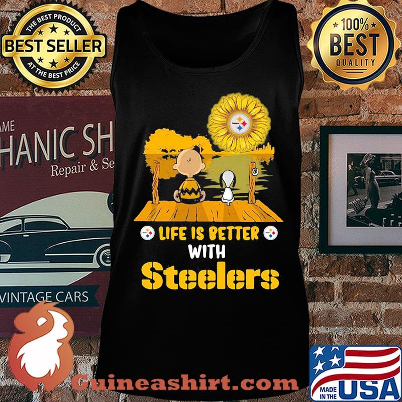 Life is better with Steelers snoopy and Chailer brown s Tank top