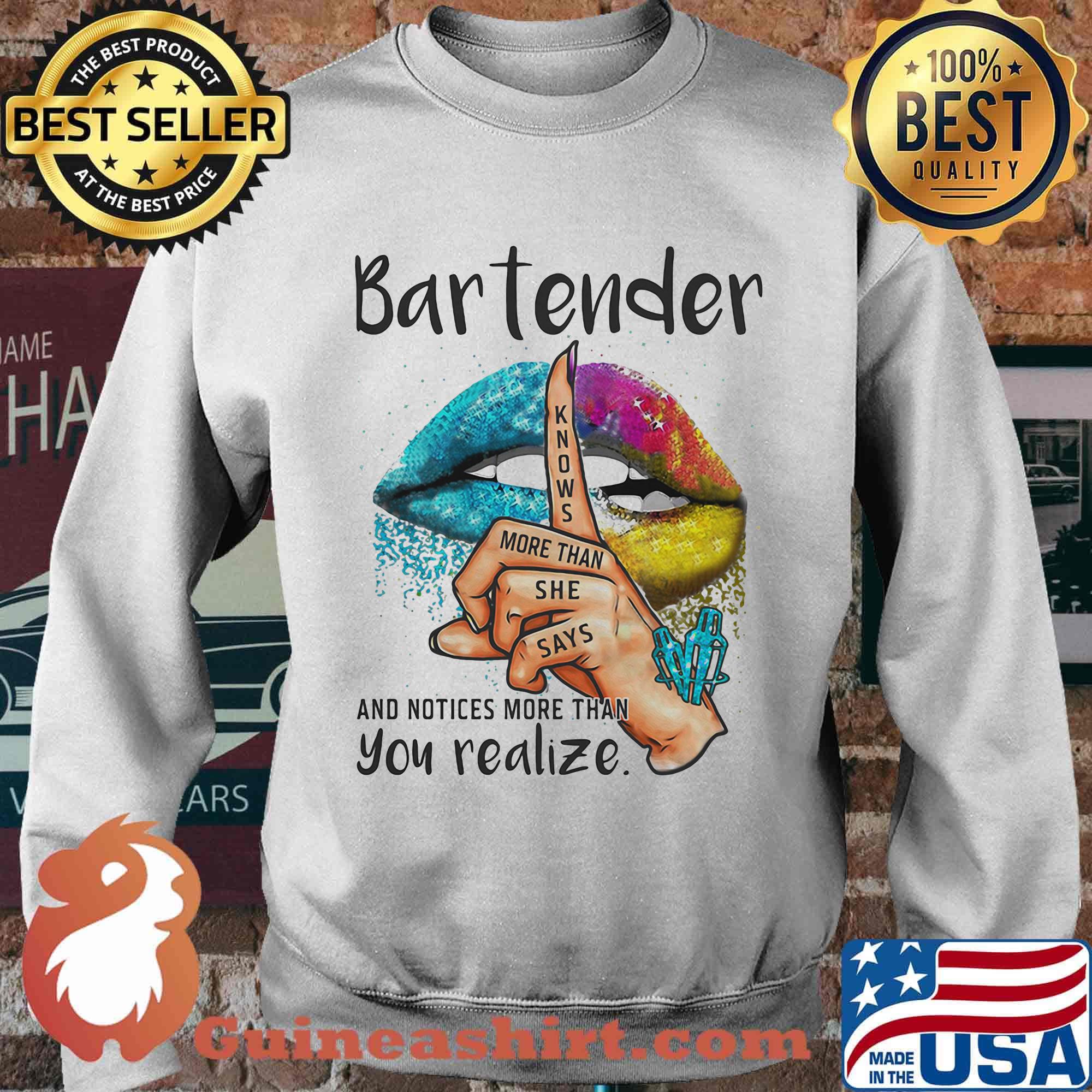 Lips bartender and notices more than you realize s Sweater
