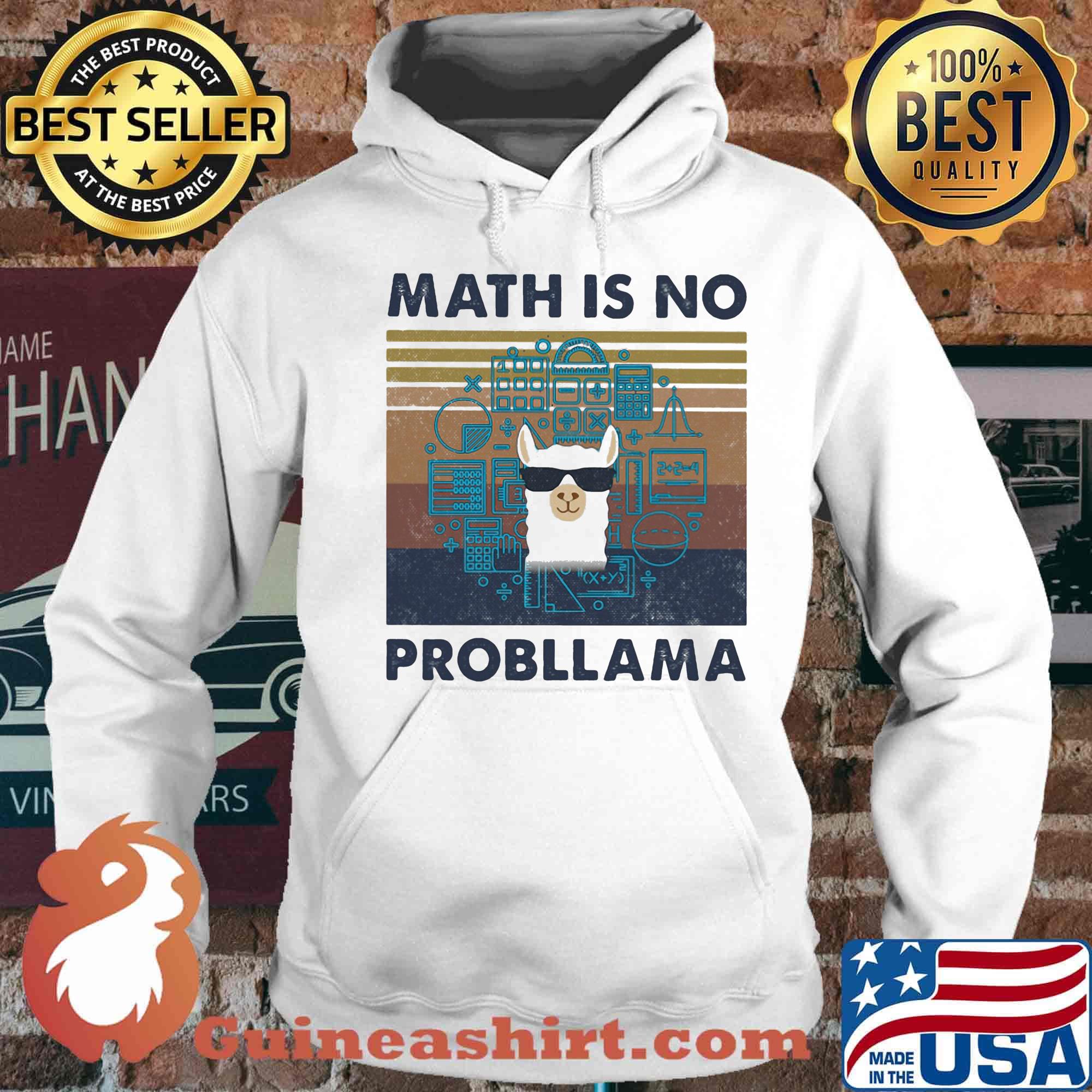 Llama math is no probllama vintage retro s Hoodie