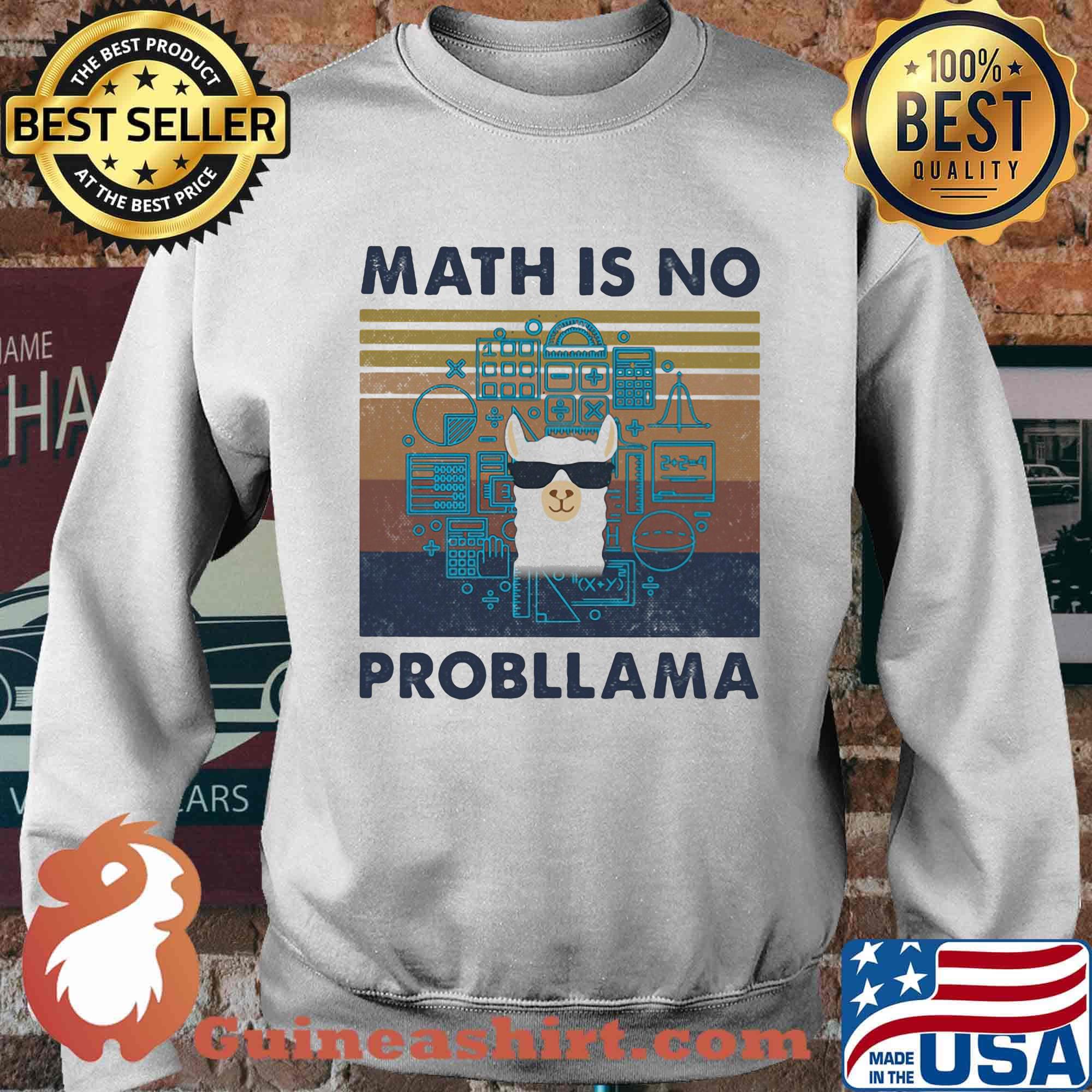 Llama math is no probllama vintage retro s Sweater