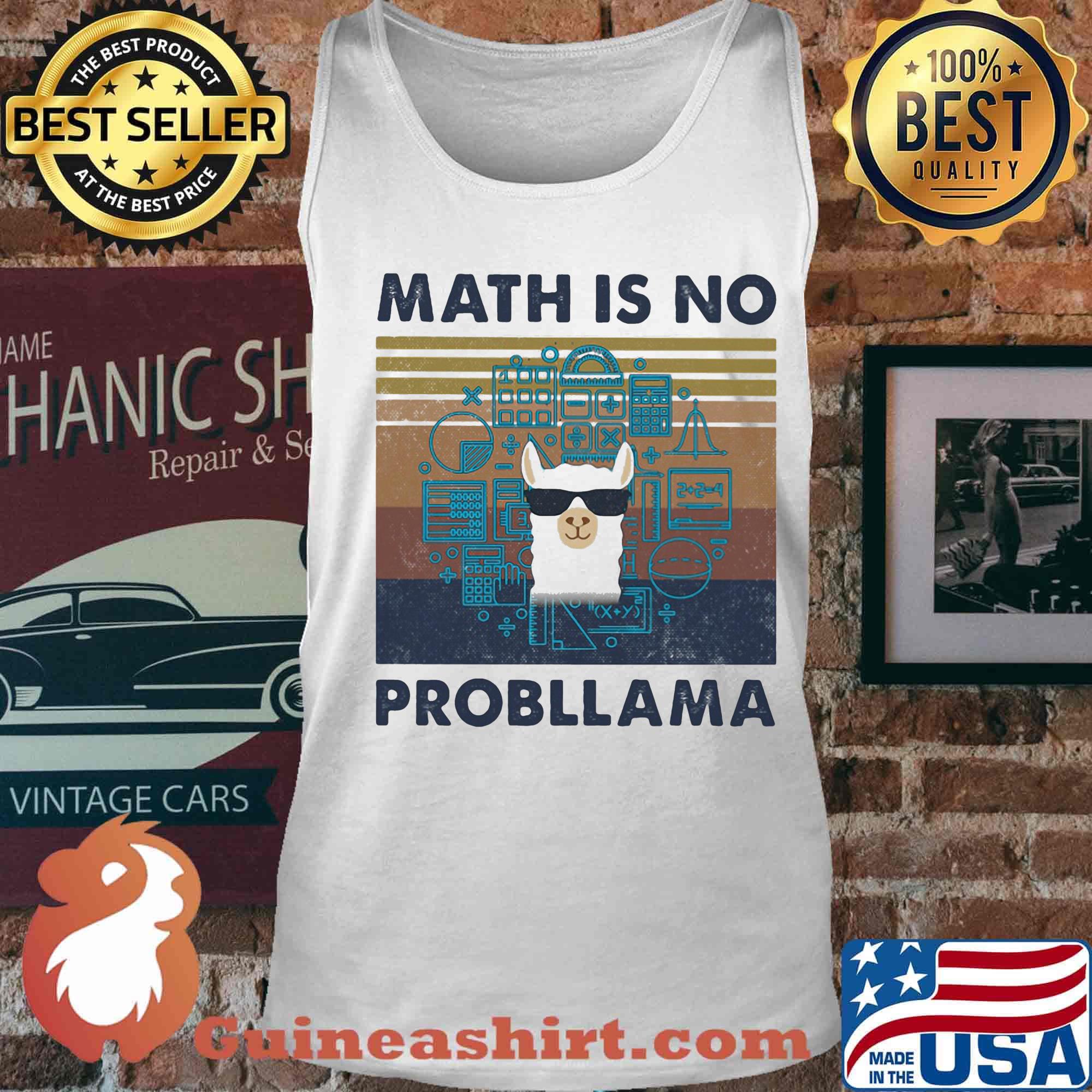 Llama math is no probllama vintage retro s Tank top