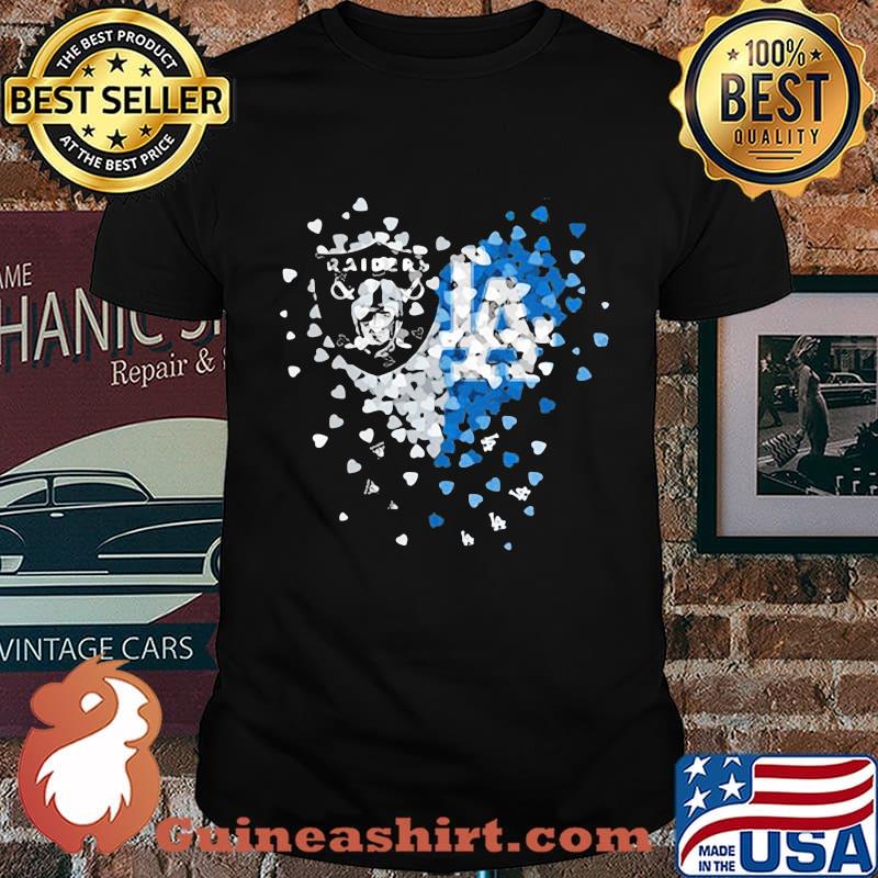 Los angeles raiders and los angeles dodgers hearts shirt