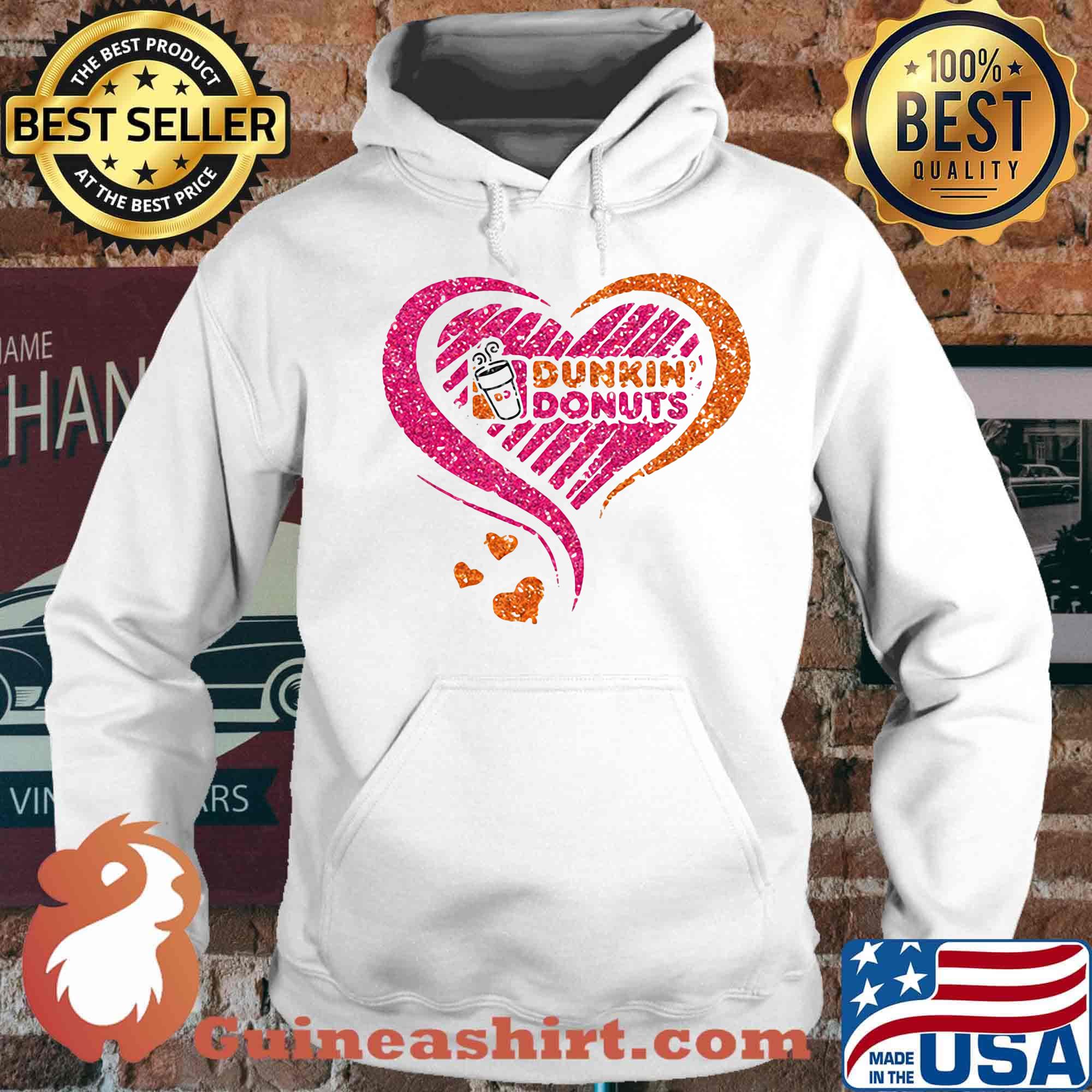 Love dunkin donuts logo hearts diamond s Hoodie