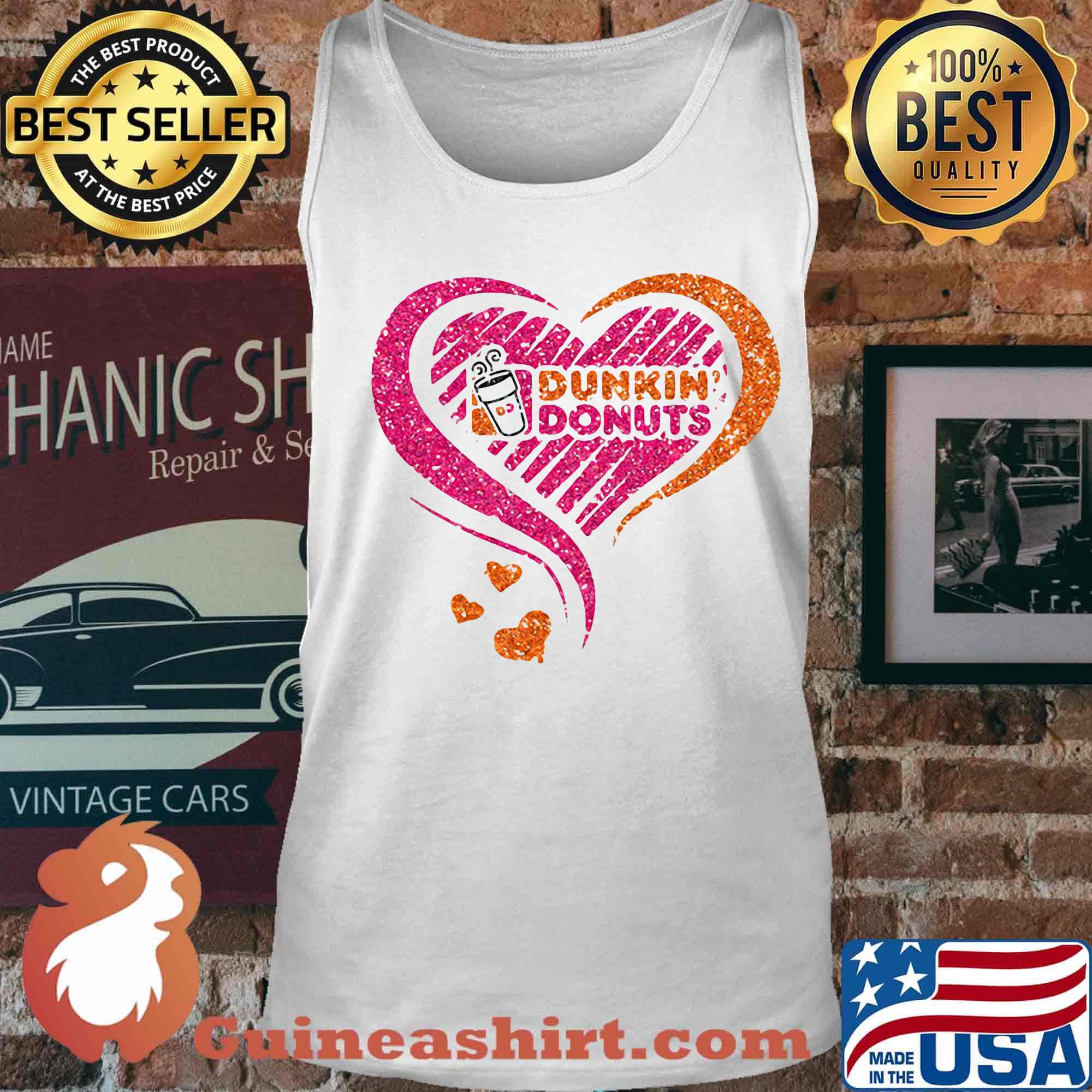 Love dunkin donuts logo hearts diamond s Tank top