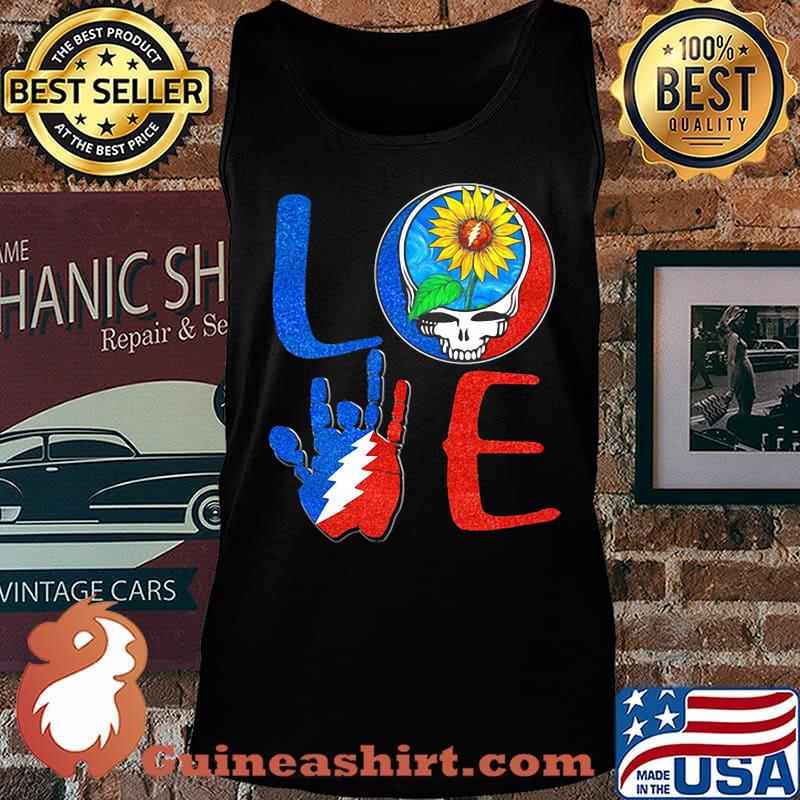 Love sunflower grateful dead diamond s Tank top