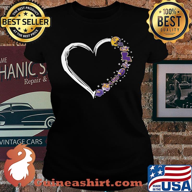 Lsu tigers football team logo heart s Laides