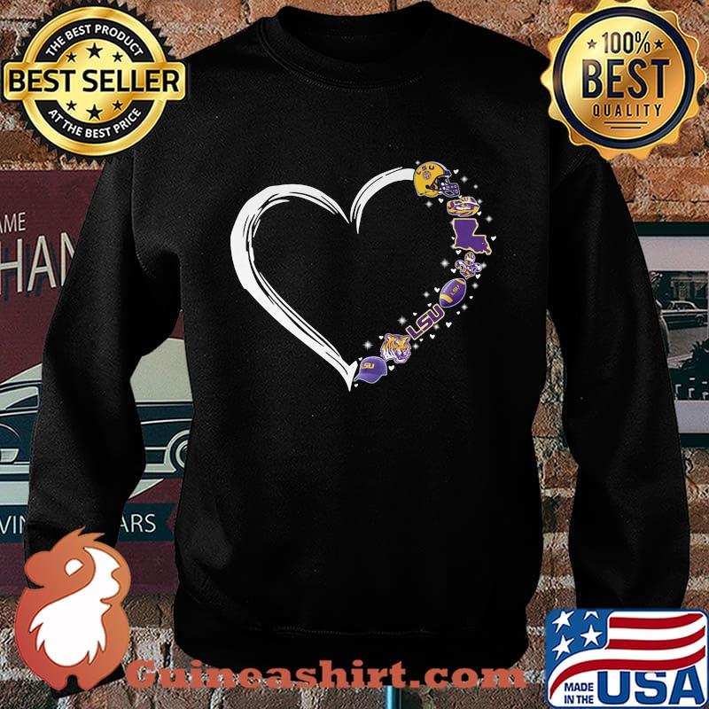 Lsu tigers football team logo heart s Sweater