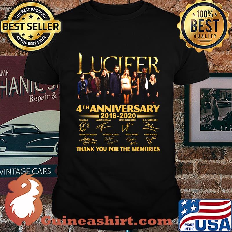Lucifer 4th anniversary 2016 2020 thank you for the memories signatures shirt