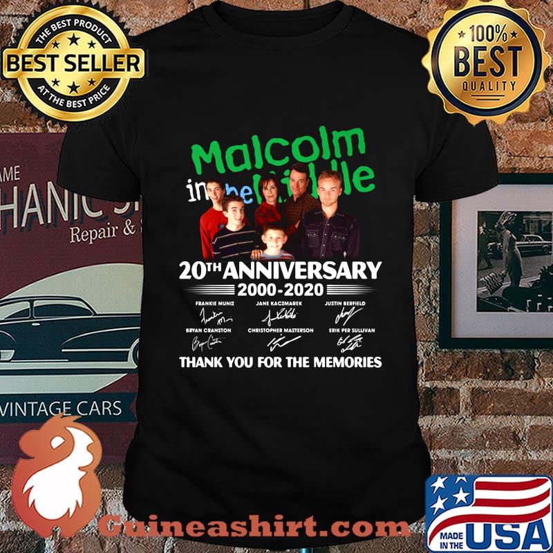 Malcolm in the middle 20th anniversary 2000 2020 thank you for the memories signatures shirt