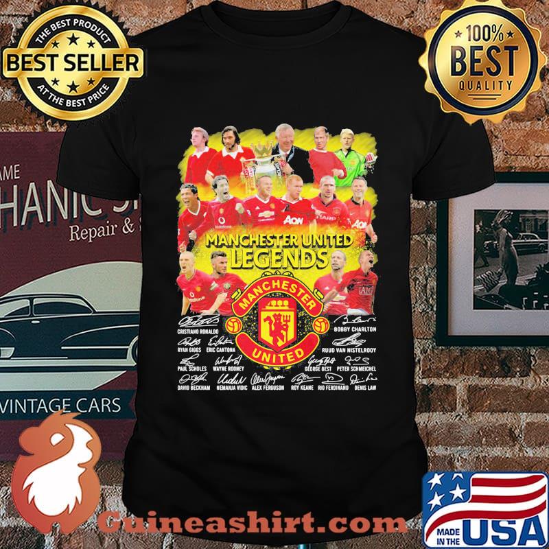 Manchester united legends players signatures shirt