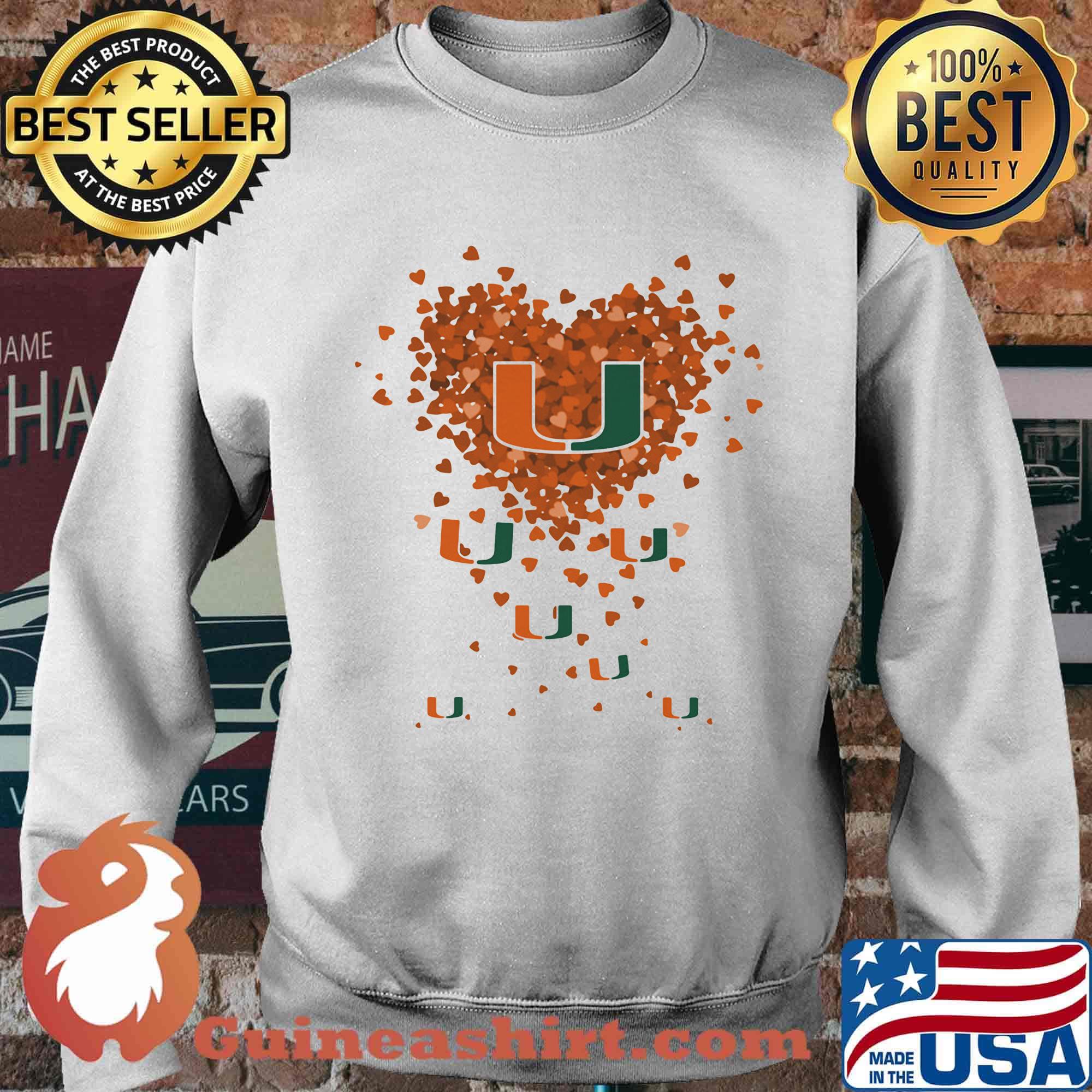Miami Hurricanes three wolves heart s Sweater