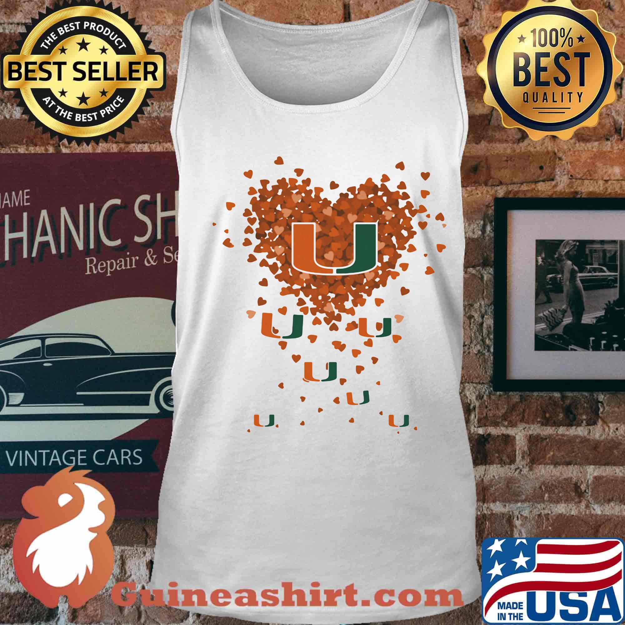 Miami Hurricanes three wolves heart s Tank top