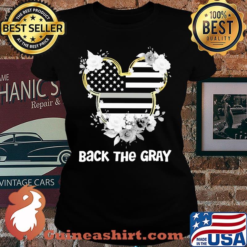 Mickey mouse back the gray american flag independence day flowers s Laides