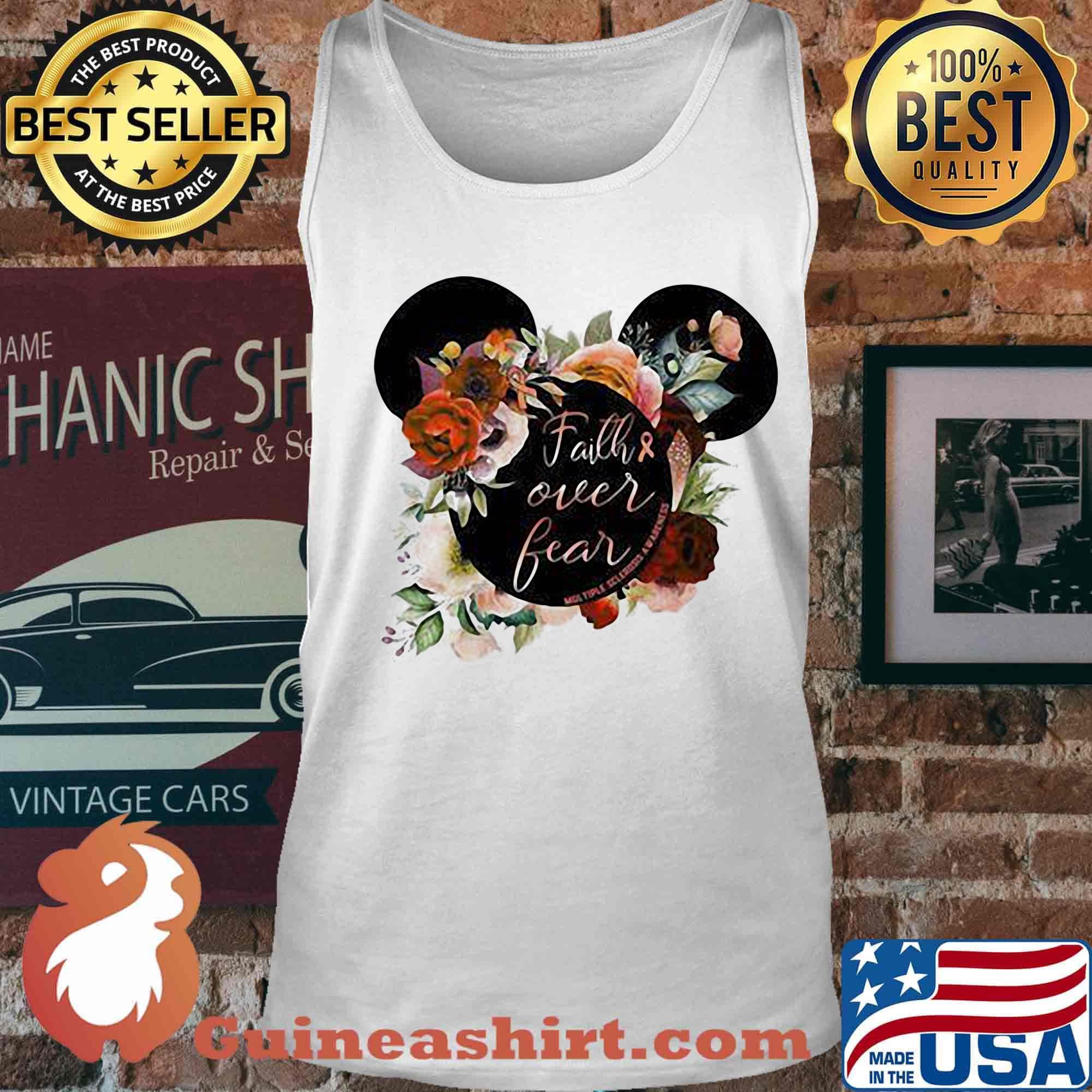Mickey mouse faith over fear cancer awareness s Tank top