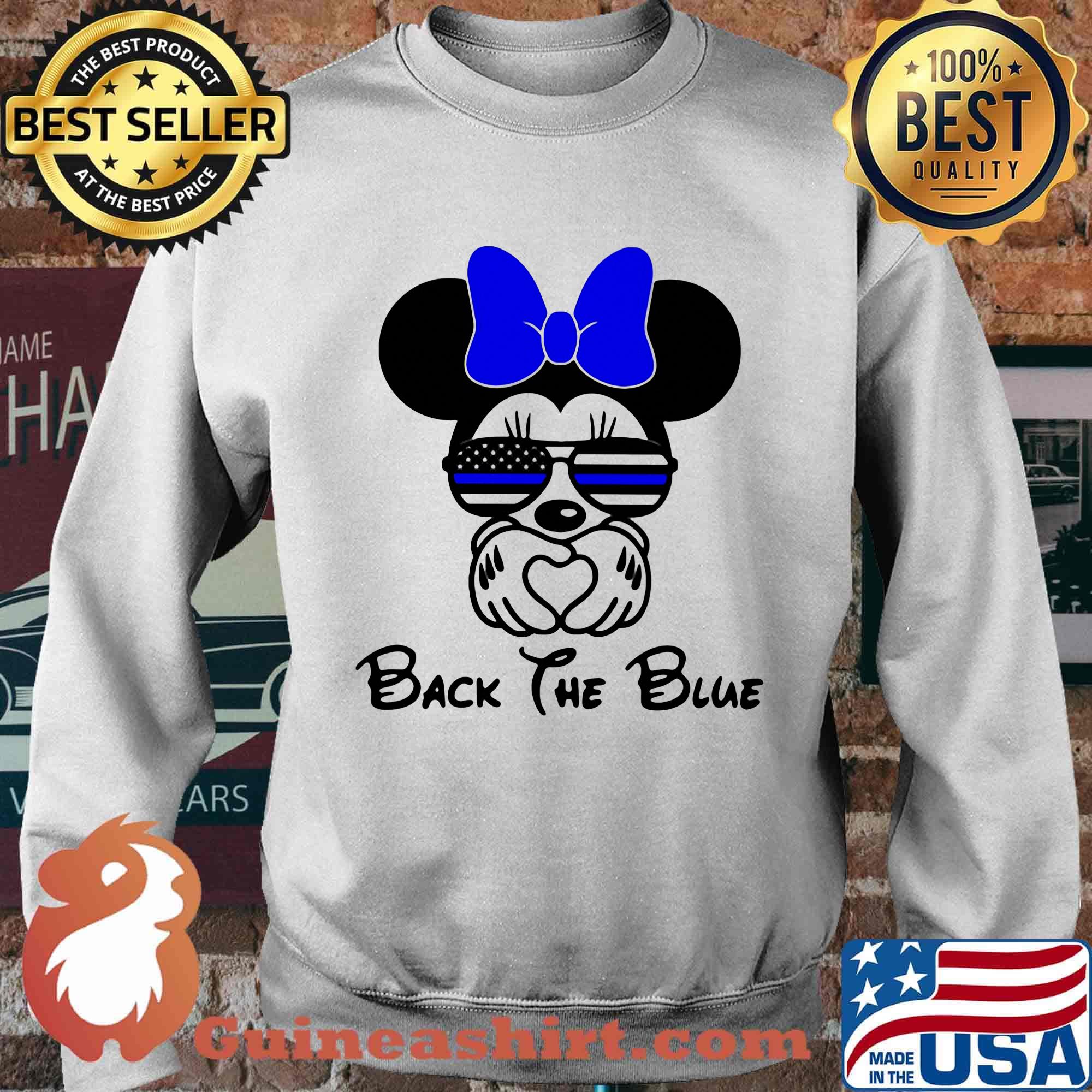 Minnie mouse back the blue american flag independence day flowers s Sweater
