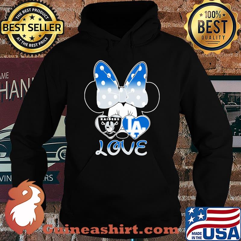 Minnie mouse love los angeles raiders and los angeles dodgers hearts s Hoodie