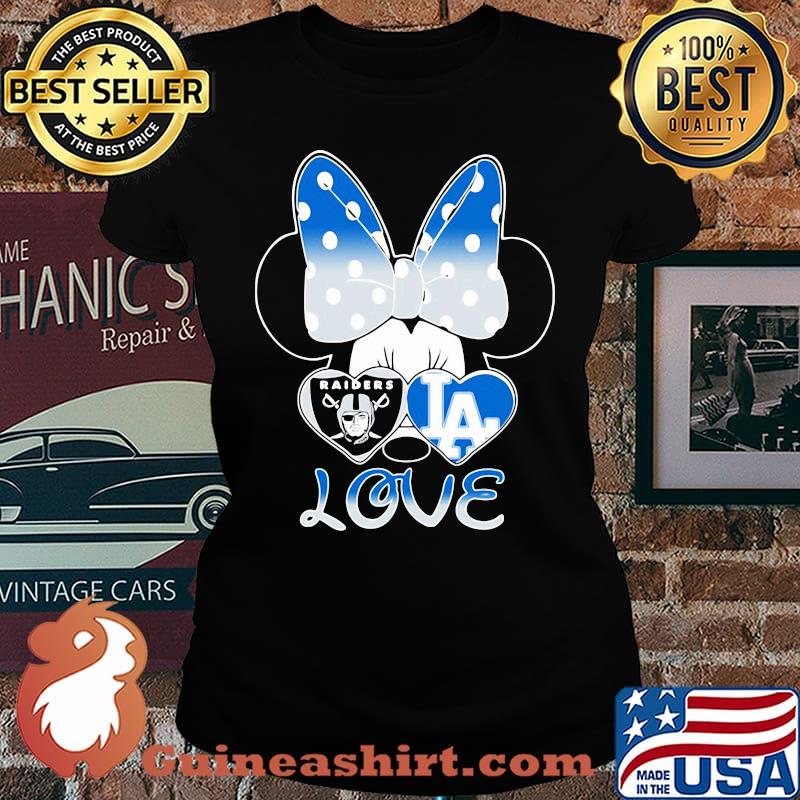 Minnie mouse love los angeles raiders and los angeles dodgers hearts s Laides